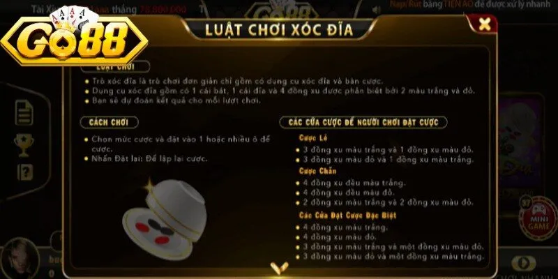 Quy trình chơi Xóc đĩa Go88 chi tiết, cụ thể cho người mới
